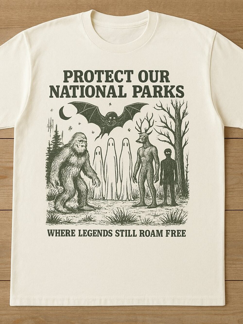 Protect Our National Parks Cryptid Legends Graphic Tee